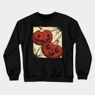 Two happy pumpkins in a thunderstorm Crewneck Sweatshirt